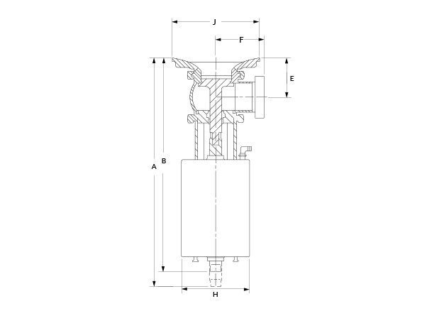 7630-001 Tank Outlet TC Dimensional Diagram