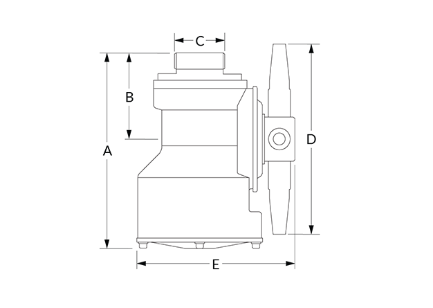 TZ67 Dimensional Diagram (Dimensions A, B, C, D, and E)