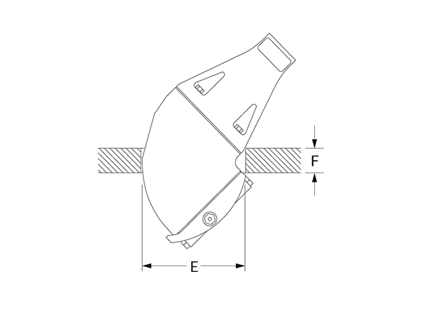 TJ20G Dimensional Diagram (Dimensions E and F)