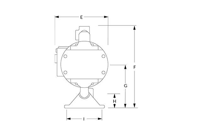 A075 Dimensional Diagram (Dimensions E, F, G, H, and I)