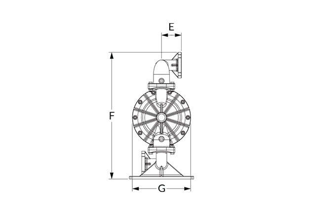 A200 Dimensional Diagram (Flanged, Dimensions E, F, and G)