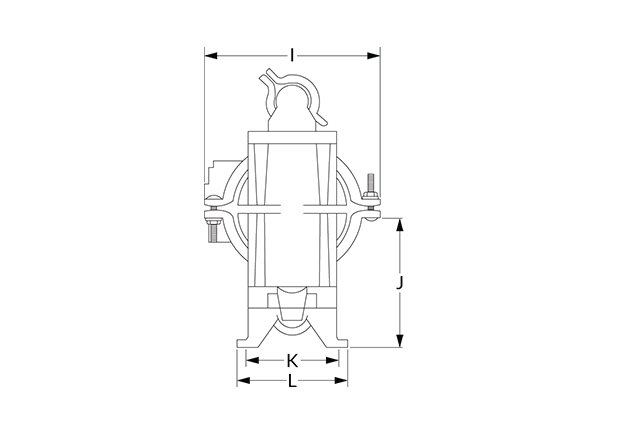 C100 Dimensional Diagram (Dimensions I, J, K, and L)