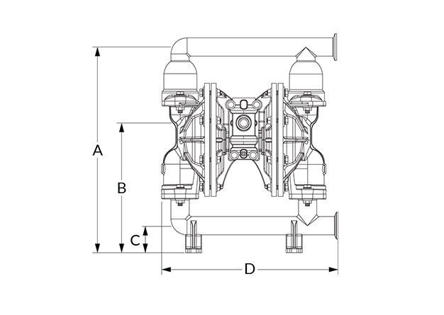 F100 Dimensional Diagram (Dimensions A, B, C, and D)