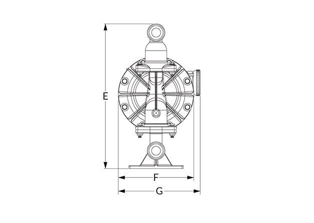 F100 Dimensional Diagram (Dimensions E, F, and G)