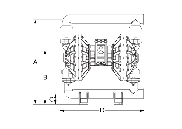 F150 Dimensional Diagram (Dimensions A, B, C, and D)