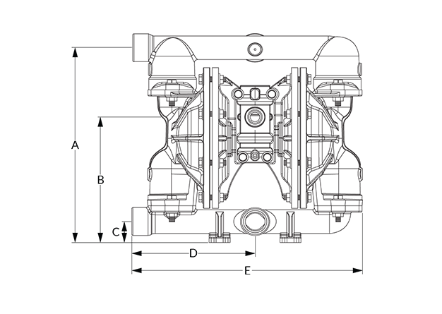 S100 Dimensional Diagram (Metal, Dimensions A, B, C, D, and E)