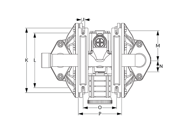 S100 Dimensional Diagram (Metal, Dimensions J, K, L, M, N, O, and P)