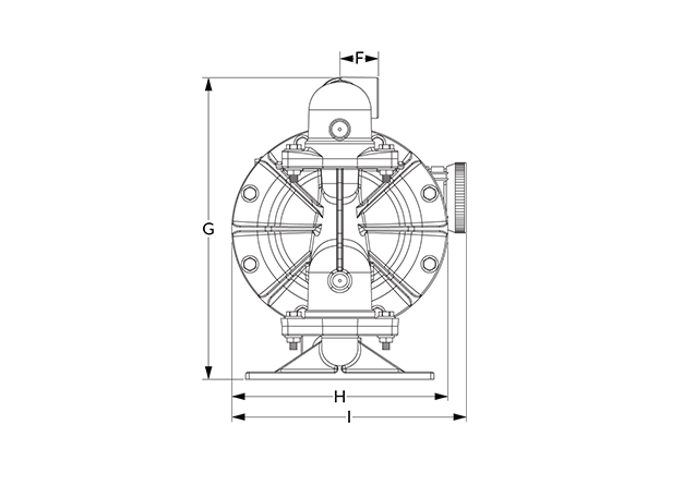 S100 Dimensional Diagram (Metal, Dimensions F, G, H, and I)