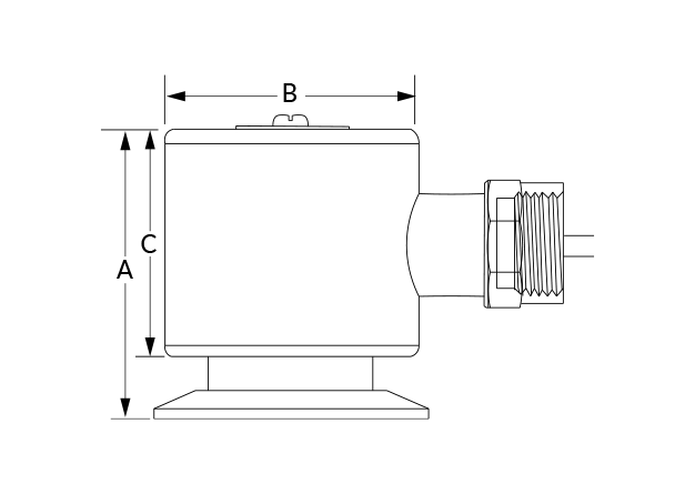 HB Mini Level Transmitter with Conduit Connector Dimesional Diagram