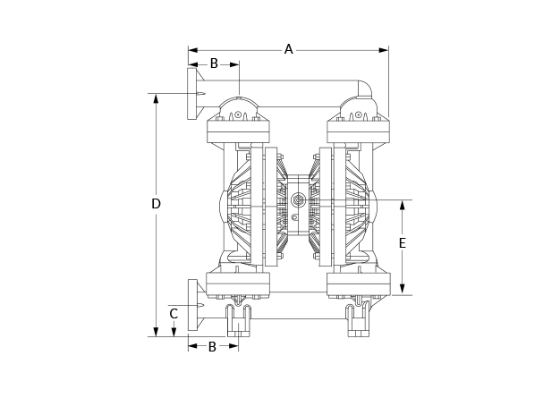 P800 Poly Side-Ported Dimensional Diagram