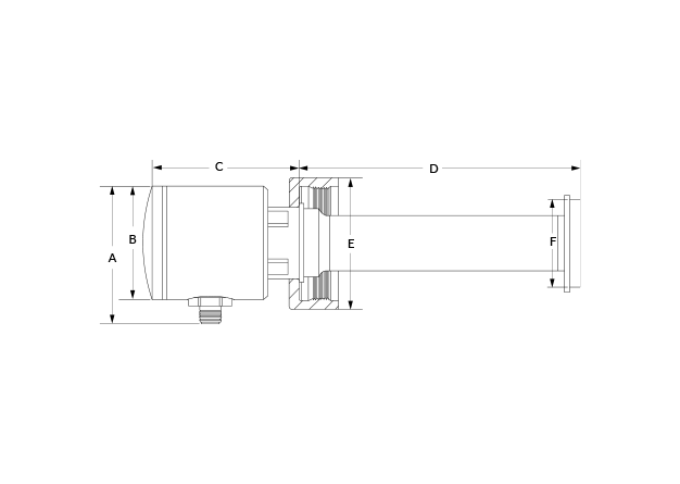 SL Level Transmitter Flush Mount Long Dimensional Diagram
