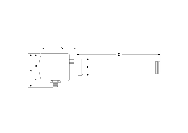 SL Level Transmitter Liquid Scale Flush Medium Dimensional Diagram