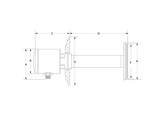 SL Level Transmitter Rosemont Long Dimensional Diagram