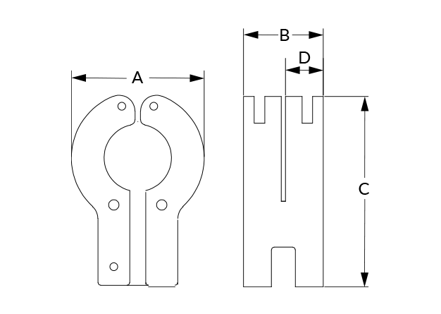 Wing Nut Style Saw Dimensional Diagram