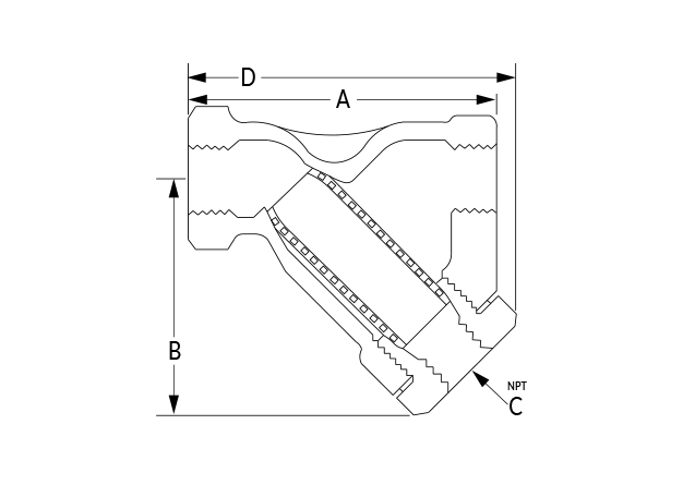 CT Y-Strainer Dimensional Diagram