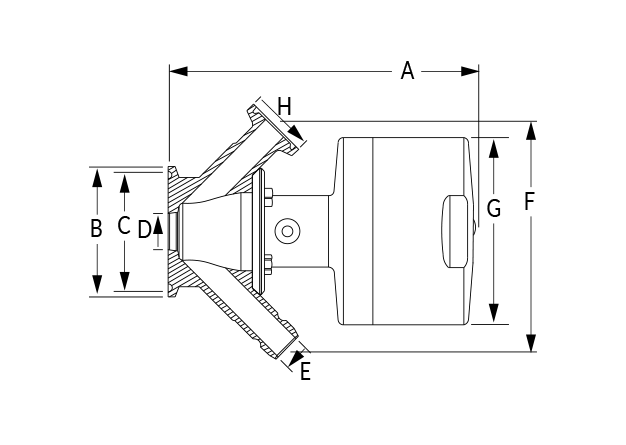 Unique Sampling Valve Pneumatic Single Seat Dimensional Diagram