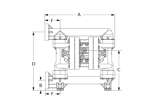Pro-Flo P200 Bolted Plastic Dimensional Diagram